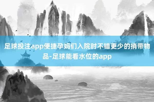 足球投注app便捷孕妈们入院时不错更少的捎带物品-足球能看水位的app