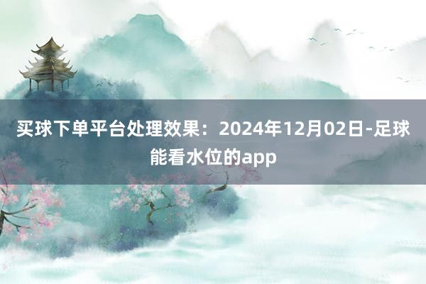 买球下单平台处理效果：2024年12月02日-足球能看水位的app