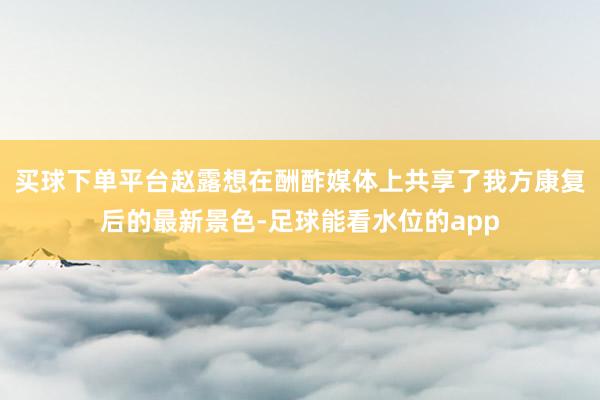 买球下单平台赵露想在酬酢媒体上共享了我方康复后的最新景色-足球能看水位的app