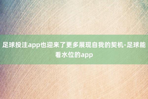 足球投注app也迎来了更多展现自我的契机-足球能看水位的app