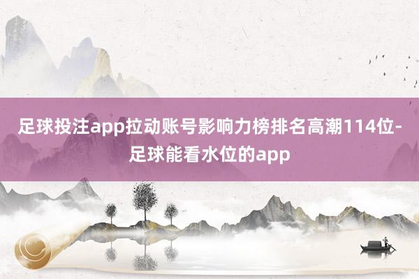 足球投注app拉动账号影响力榜排名高潮114位-足球能看水位的app