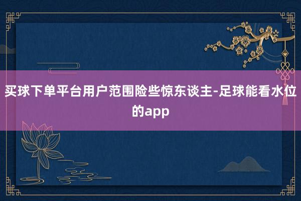 买球下单平台用户范围险些惊东谈主-足球能看水位的app