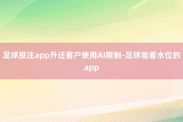 足球投注app升迁客户使用AI限制-足球能看水位的app