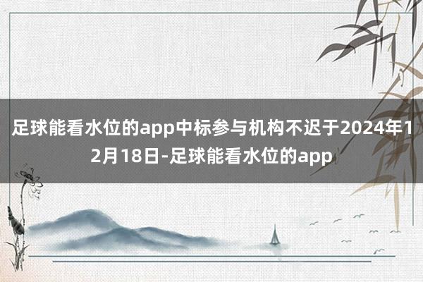 足球能看水位的app中标参与机构不迟于2024年12月18日-足球能看水位的app