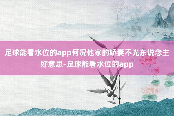 足球能看水位的app何况他家的娇妻不光东说念主好意思-足球能看水位的app