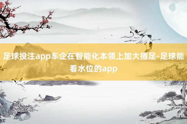 足球投注app车企在智能化本领上加大插足-足球能看水位的app