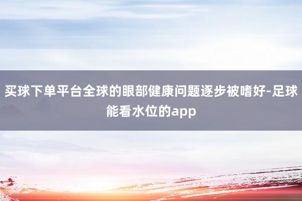 买球下单平台全球的眼部健康问题逐步被嗜好-足球能看水位的app