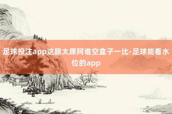足球投注app这跟太原阿谁空盒子一比-足球能看水位的app