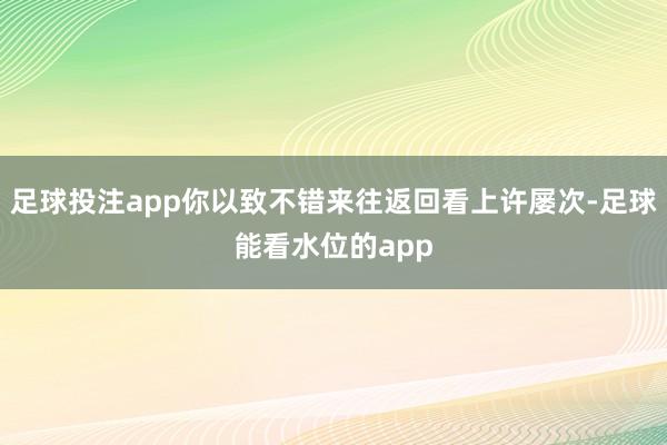 足球投注app你以致不错来往返回看上许屡次-足球能看水位的app