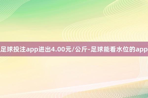 足球投注app进出4.00元/公斤-足球能看水位的app