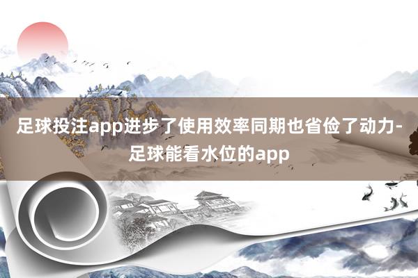 足球投注app进步了使用效率同期也省俭了动力-足球能看水位的app