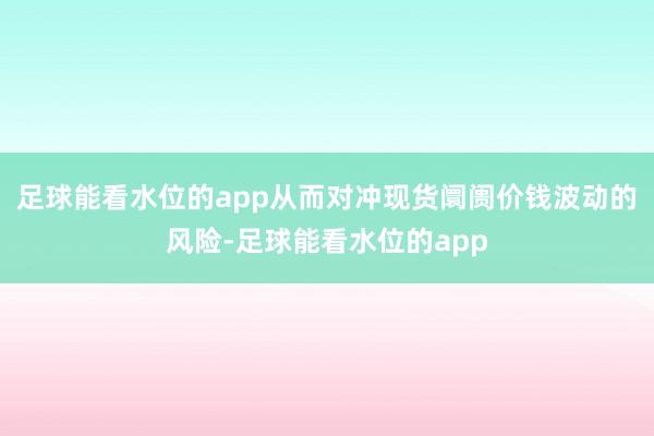 足球能看水位的app从而对冲现货阛阓价钱波动的风险-足球能看水位的app
