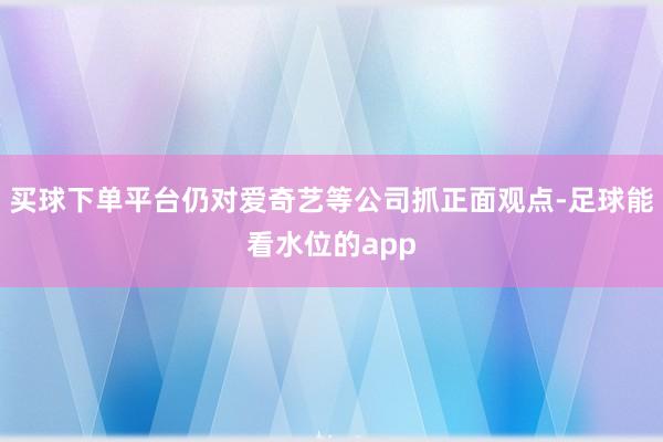 买球下单平台仍对爱奇艺等公司抓正面观点-足球能看水位的app