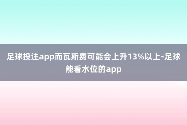 足球投注app而瓦斯费可能会上升13%以上-足球能看水位的app