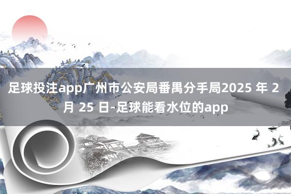 足球投注app广州市公安局番禺分手局2025 年 2 月 25 日-足球能看水位的app