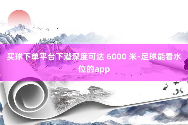 买球下单平台下潜深度可达 6000 米-足球能看水位的app