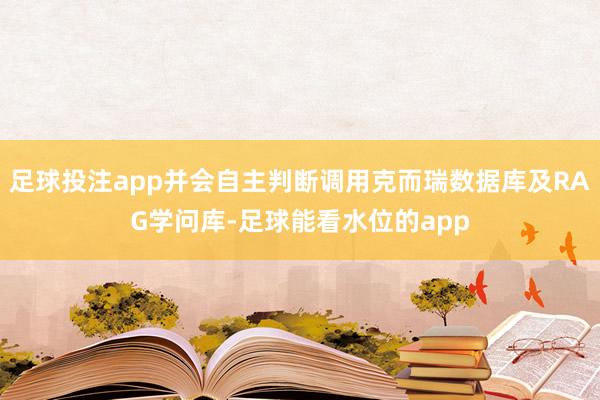 足球投注app并会自主判断调用克而瑞数据库及RAG学问库-足球能看水位的app