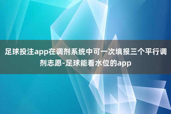 足球投注app在调剂系统中可一次填报三个平行调剂志愿-足球能看水位的app