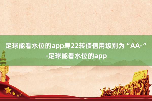 足球能看水位的app寿22转债信用级别为“AA-”-足球能看水位的app