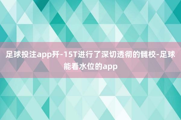 足球投注app歼-15T进行了深切透彻的雠校-足球能看水位的app