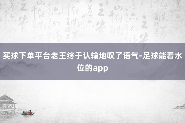 买球下单平台老王终于认输地叹了语气-足球能看水位的app