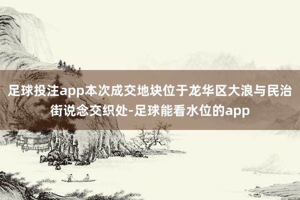 足球投注app本次成交地块位于龙华区大浪与民治街说念交织处-足球能看水位的app