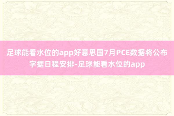 足球能看水位的app好意思国7月PCE数据将公布字据日程安排-足球能看水位的app