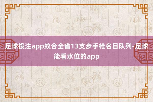 足球投注app蚁合全省13支步手枪名目队列-足球能看水位的app
