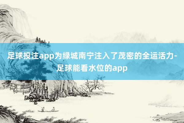 足球投注app为绿城南宁注入了茂密的全运活力-足球能看水位的app