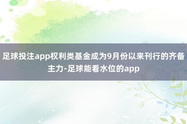 足球投注app权利类基金成为9月份以来刊行的齐备主力-足球能看水位的app