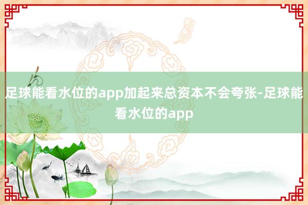 足球能看水位的app加起来总资本不会夸张-足球能看水位的app