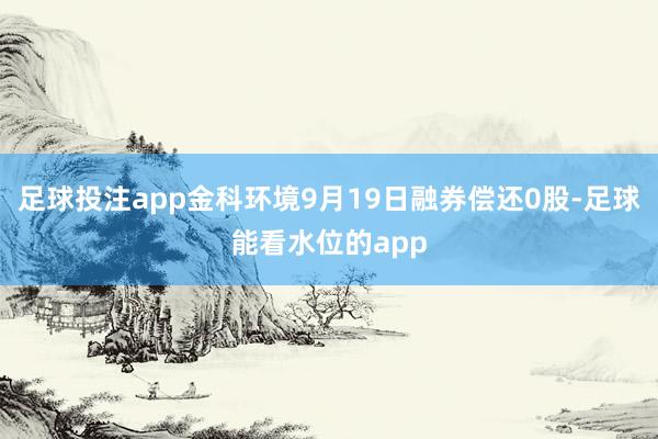 足球投注app金科环境9月19日融券偿还0股-足球能看水位的app