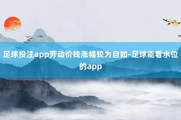 足球投注app劳动价钱涨幅较为自如-足球能看水位的app