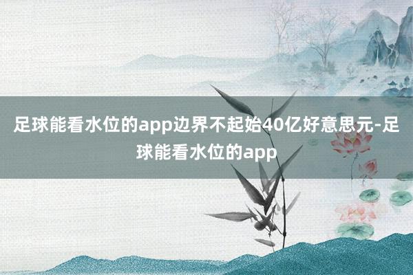 足球能看水位的app边界不起始40亿好意思元-足球能看水位的app