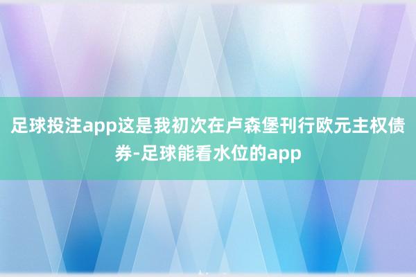 足球投注app这是我初次在卢森堡刊行欧元主权债券-足球能看水位的app