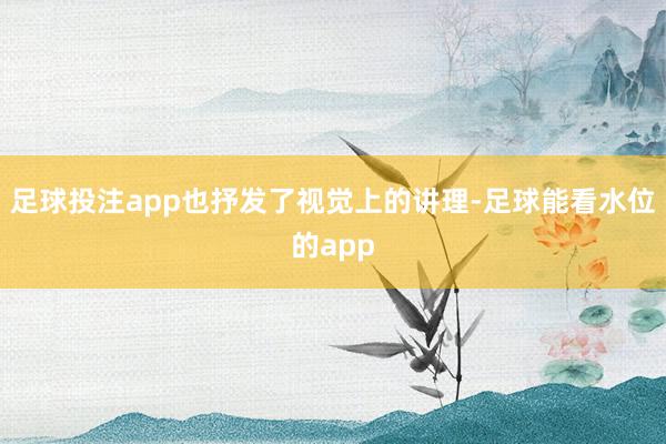 足球投注app也抒发了视觉上的讲理-足球能看水位的app