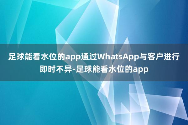 足球能看水位的app通过WhatsApp与客户进行即时不异-足球能看水位的app
