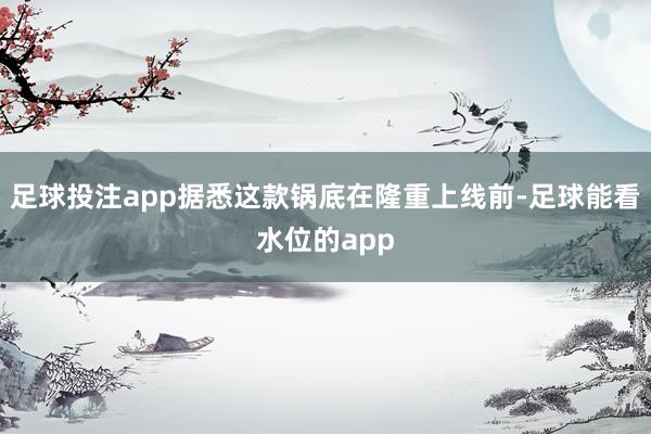 足球投注app据悉这款锅底在隆重上线前-足球能看水位的app