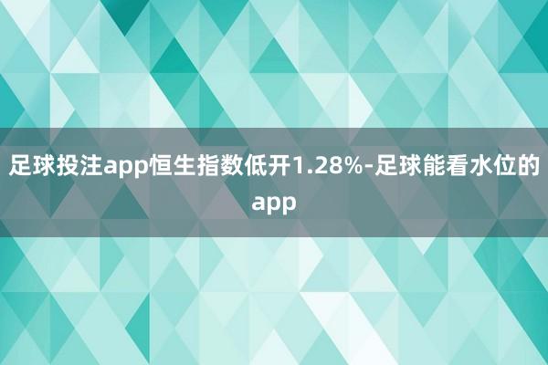 足球投注app恒生指数低开1.28%-足球能看水位的app