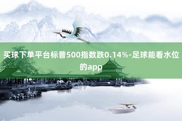 买球下单平台标普500指数跌0.14%-足球能看水位的app